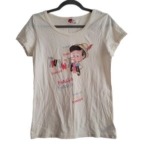H&M Divided Girls 12 Disney Pinocchio Baby Yellow Short Sleeve Graphic T-Shirt‎